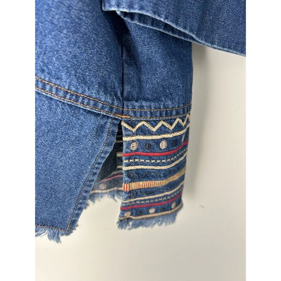 Mountain Lake Women’s Embroidered Denim Shirt Jacket Pattern Sz 2X Cottage Artsy - Picture 11 of 14